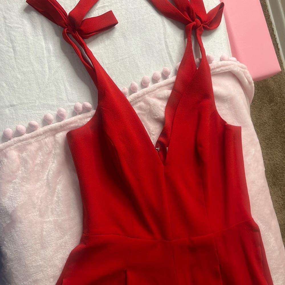 Casual red jumpsuit red medium size